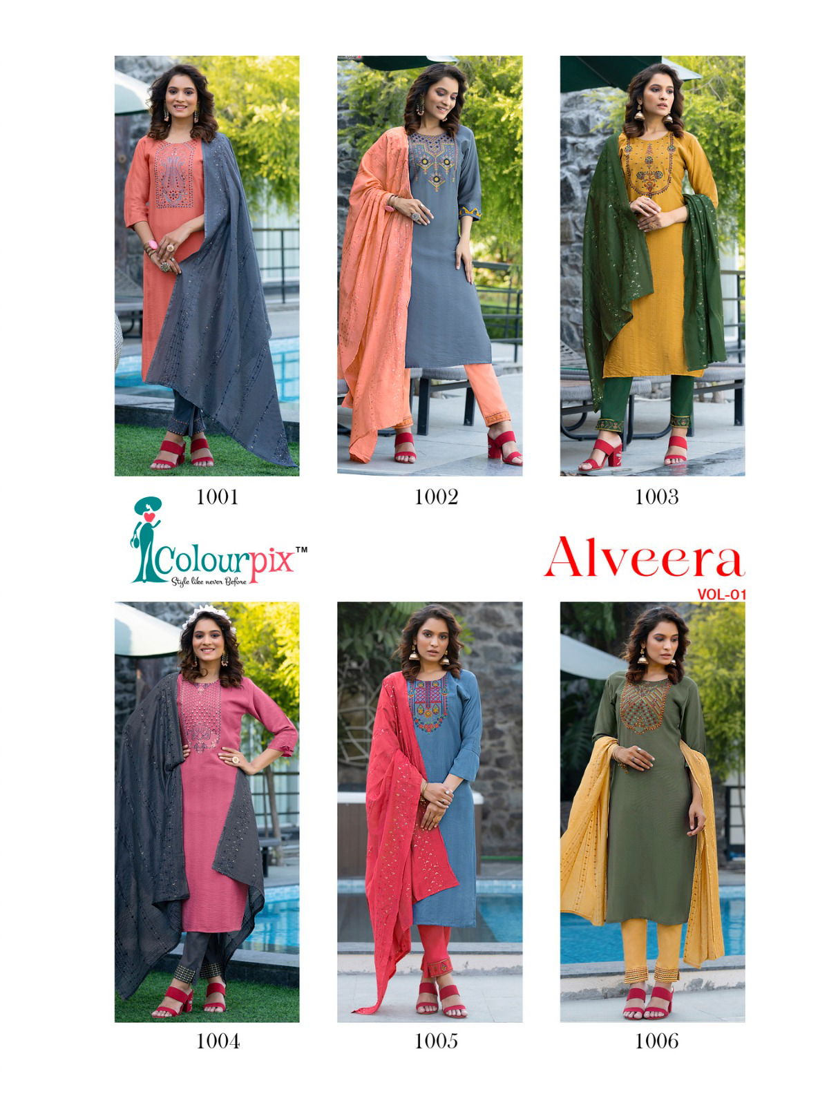 Alveera Vol 1 By Colourpix Readymade Salwar Suits Catalog
